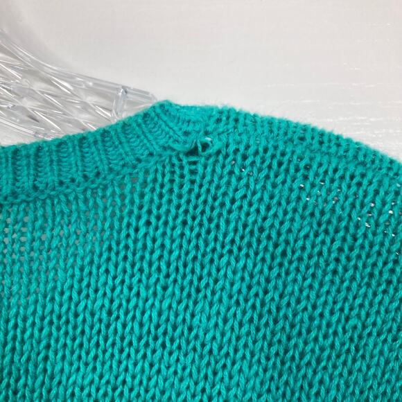 GREENWICH SQUARE Sweater Medium Vintage Knit Floral Appliqués - Picture 5 of 5